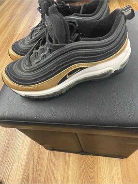 Nike Men’s Air Max 97 Black and Gold Sneakers